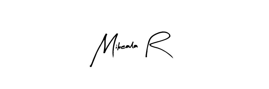 Create a beautiful signature design for name Mikeala R. With this signature (Arty Signature) fonts, you can make a handwritten signature for free. Mikeala R signature style 8 images and pictures png