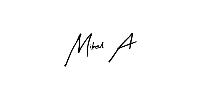 You can use this online signature creator to create a handwritten signature for the name Mikel A. This is the best online autograph maker. Mikel A signature style 8 images and pictures png