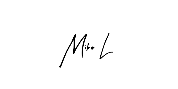 Miko L stylish signature style. Best Handwritten Sign (Arty Signature) for my name. Handwritten Signature Collection Ideas for my name Miko L. Miko L signature style 8 images and pictures png