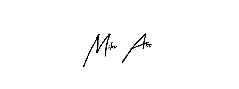 Create a beautiful signature design for name Miku Ass. With this signature (Arty Signature) fonts, you can make a handwritten signature for free. Miku Ass signature style 8 images and pictures png