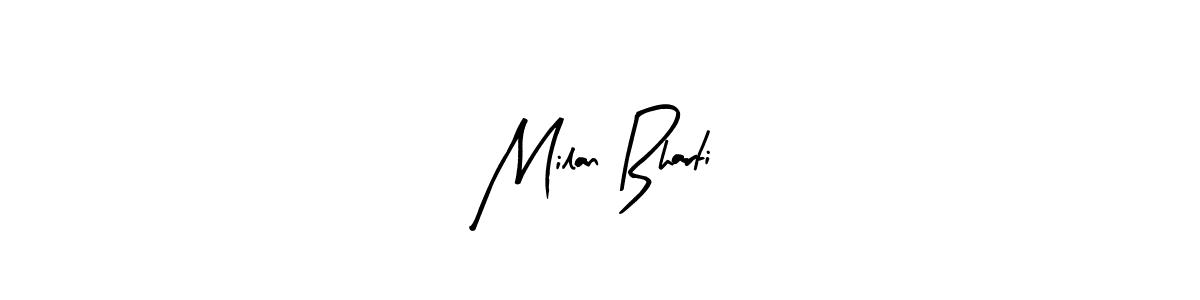 Make a beautiful signature design for name Milan Bharti. Use this online signature maker to create a handwritten signature for free. Milan Bharti signature style 8 images and pictures png