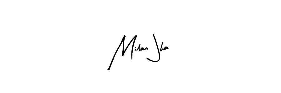 Similarly Arty Signature is the best handwritten signature design. Signature creator online .You can use it as an online autograph creator for name Milan Jha. Milan Jha signature style 8 images and pictures png