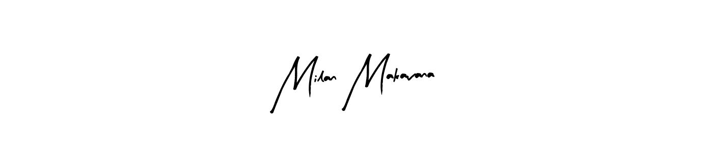 Similarly Arty Signature is the best handwritten signature design. Signature creator online .You can use it as an online autograph creator for name Milan Makavana. Milan Makavana signature style 8 images and pictures png
