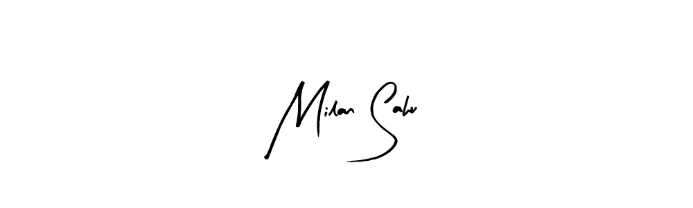 Milan Sahu stylish signature style. Best Handwritten Sign (Arty Signature) for my name. Handwritten Signature Collection Ideas for my name Milan Sahu. Milan Sahu signature style 8 images and pictures png