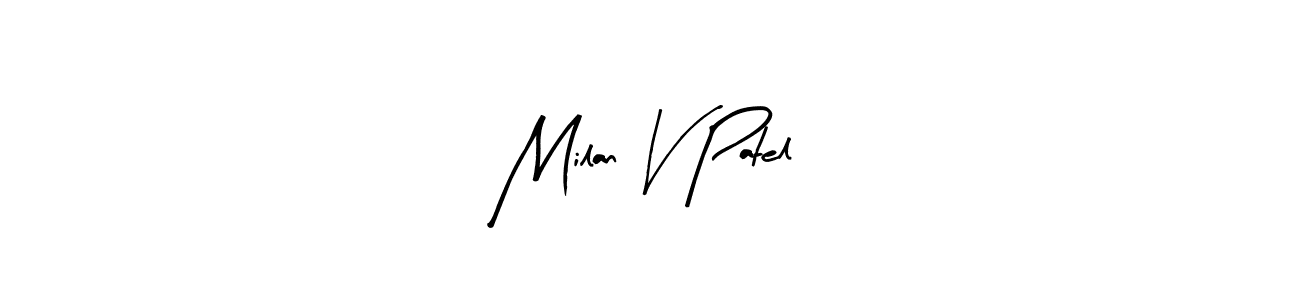 Use a signature maker to create a handwritten signature online. With this signature software, you can design (Arty Signature) your own signature for name Milan V Patel. Milan V Patel signature style 8 images and pictures png