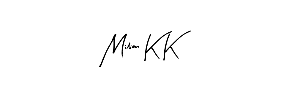 Make a beautiful signature design for name Milian K K. Use this online signature maker to create a handwritten signature for free. Milian K K signature style 8 images and pictures png