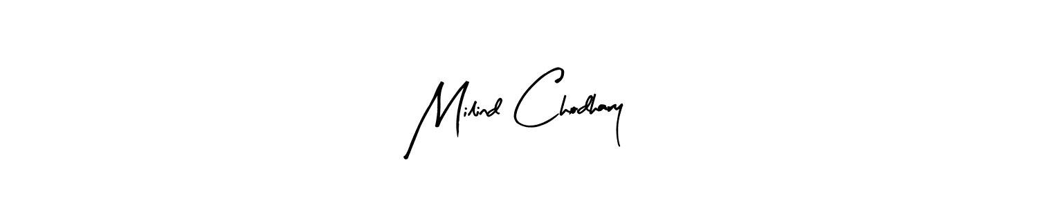 Make a beautiful signature design for name Milind Chodhary. Use this online signature maker to create a handwritten signature for free. Milind Chodhary signature style 8 images and pictures png