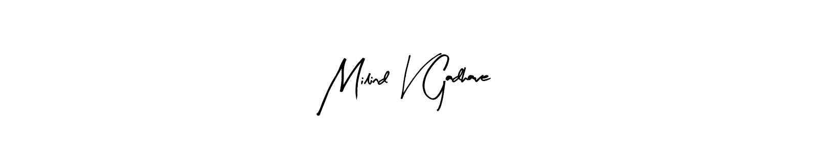 if you are searching for the best signature style for your name Milind V Gadhave. so please give up your signature search. here we have designed multiple signature styles  using Arty Signature. Milind V Gadhave signature style 8 images and pictures png