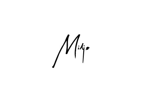 Create a beautiful signature design for name Miljo. With this signature (Arty Signature) fonts, you can make a handwritten signature for free. Miljo signature style 8 images and pictures png