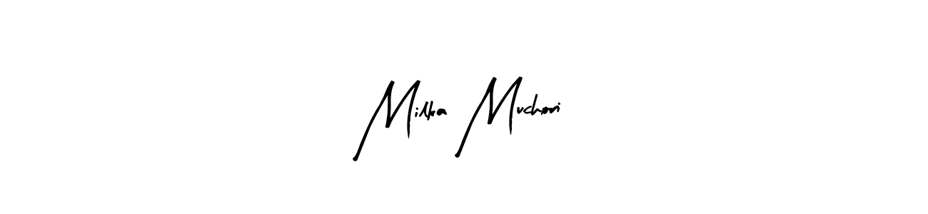 Similarly Arty Signature is the best handwritten signature design. Signature creator online .You can use it as an online autograph creator for name Milka Muchori. Milka Muchori signature style 8 images and pictures png