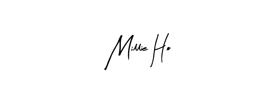 Arty Signature is a professional signature style that is perfect for those who want to add a touch of class to their signature. It is also a great choice for those who want to make their signature more unique. Get Millie Ho name to fancy signature for free. Millie Ho signature style 8 images and pictures png