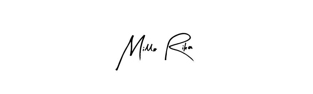 Use a signature maker to create a handwritten signature online. With this signature software, you can design (Arty Signature) your own signature for name Millo Rika. Millo Rika signature style 8 images and pictures png