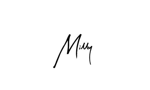 if you are searching for the best signature style for your name Milly. so please give up your signature search. here we have designed multiple signature styles  using Arty Signature. Milly signature style 8 images and pictures png