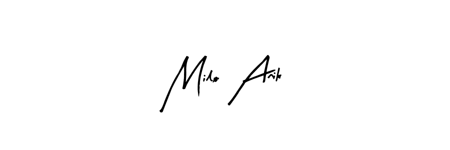 Make a short Milo Anik signature style. Manage your documents anywhere anytime using Arty Signature. Create and add eSignatures, submit forms, share and send files easily. Milo Anik signature style 8 images and pictures png