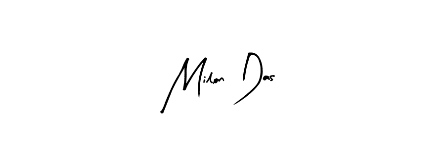 Design your own signature with our free online signature maker. With this signature software, you can create a handwritten (Arty Signature) signature for name Milon Das. Milon Das signature style 8 images and pictures png