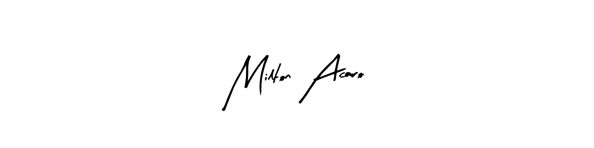Make a beautiful signature design for name Milton Acaro. With this signature (Arty Signature) style, you can create a handwritten signature for free. Milton Acaro signature style 8 images and pictures png