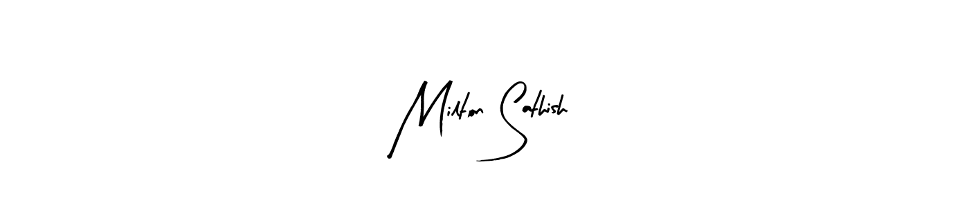 How to Draw Milton Sathish signature style? Arty Signature is a latest design signature styles for name Milton Sathish. Milton Sathish signature style 8 images and pictures png