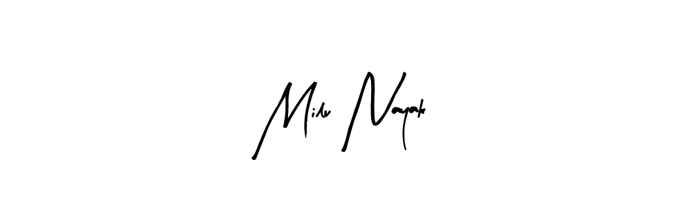 Also we have Milu Nayak name is the best signature style. Create professional handwritten signature collection using Arty Signature autograph style. Milu Nayak signature style 8 images and pictures png