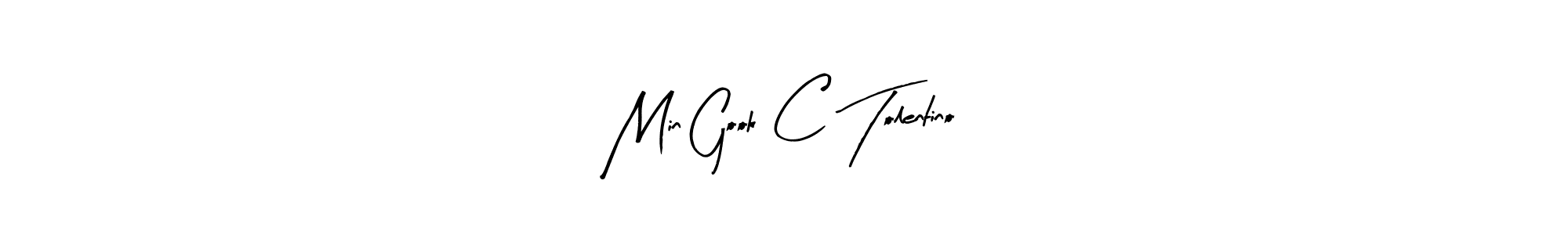 if you are searching for the best signature style for your name Min Gook C Tolentino. so please give up your signature search. here we have designed multiple signature styles  using Arty Signature. Min Gook C Tolentino signature style 8 images and pictures png