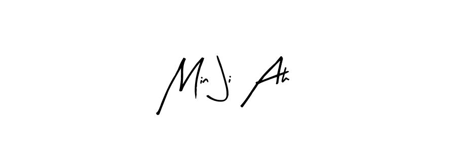 The best way (Arty Signature) to make a short signature is to pick only two or three words in your name. The name Min Ji Ah include a total of six letters. For converting this name. Min Ji Ah signature style 8 images and pictures png