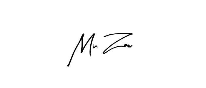 Arty Signature is a professional signature style that is perfect for those who want to add a touch of class to their signature. It is also a great choice for those who want to make their signature more unique. Get Min Zaw name to fancy signature for free. Min Zaw signature style 8 images and pictures png