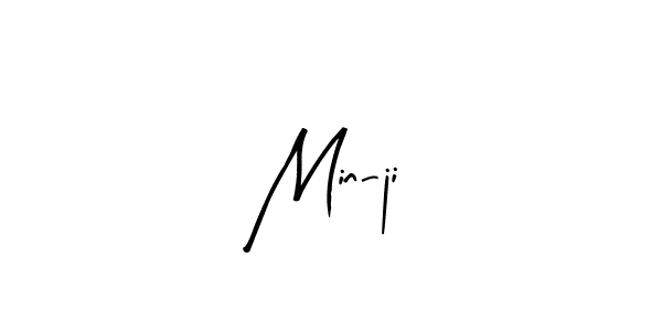 Make a beautiful signature design for name Min-ji. With this signature (Arty Signature) style, you can create a handwritten signature for free. Min-ji signature style 8 images and pictures png