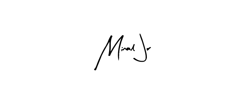 How to make Minal Jr name signature. Use Arty Signature style for creating short signs online. This is the latest handwritten sign. Minal Jr signature style 8 images and pictures png