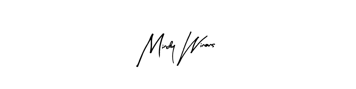 Arty Signature is a professional signature style that is perfect for those who want to add a touch of class to their signature. It is also a great choice for those who want to make their signature more unique. Get Mindy Winans name to fancy signature for free. Mindy Winans signature style 8 images and pictures png