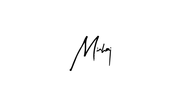 Design your own signature with our free online signature maker. With this signature software, you can create a handwritten (Arty Signature) signature for name Minhaj. Minhaj signature style 8 images and pictures png