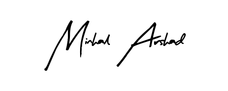 Make a beautiful signature design for name Minhal Arshad. With this signature (Arty Signature) style, you can create a handwritten signature for free. Minhal Arshad signature style 8 images and pictures png