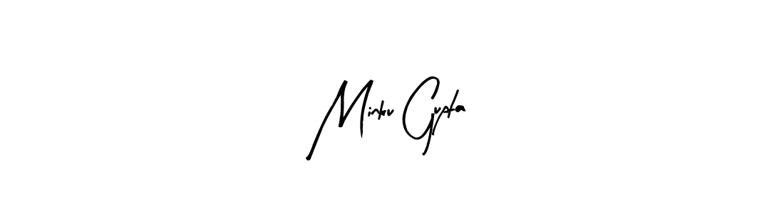 How to make Minku Gupta name signature. Use Arty Signature style for creating short signs online. This is the latest handwritten sign. Minku Gupta signature style 8 images and pictures png