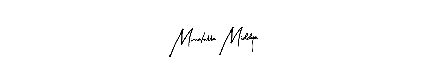 The best way (Arty Signature) to make a short signature is to pick only two or three words in your name. The name Minnatulla Middya include a total of six letters. For converting this name. Minnatulla Middya signature style 8 images and pictures png