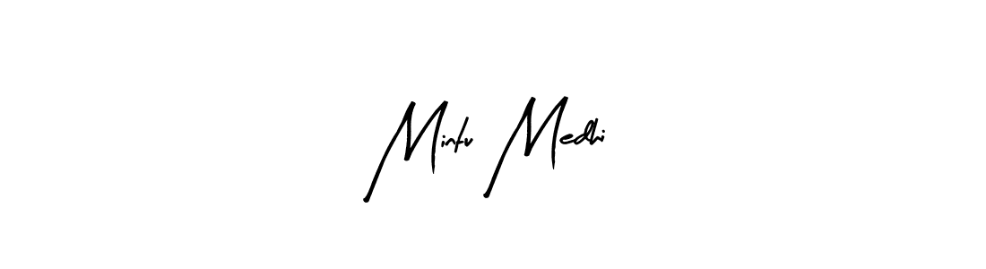 Use a signature maker to create a handwritten signature online. With this signature software, you can design (Arty Signature) your own signature for name Mintu Medhi. Mintu Medhi signature style 8 images and pictures png