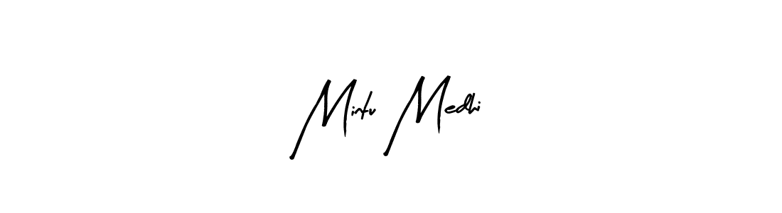 Use a signature maker to create a handwritten signature online. With this signature software, you can design (Arty Signature) your own signature for name Mintu Medhi. Mintu Medhi signature style 8 images and pictures png