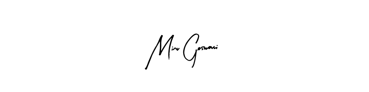 The best way (Arty Signature) to make a short signature is to pick only two or three words in your name. The name Minu Goswami include a total of six letters. For converting this name. Minu Goswami signature style 8 images and pictures png