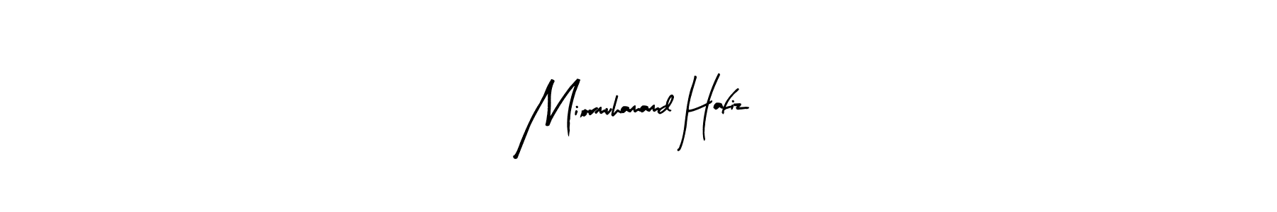 Similarly Arty Signature is the best handwritten signature design. Signature creator online .You can use it as an online autograph creator for name Miormuhamamd Hafiz. Miormuhamamd Hafiz signature style 8 images and pictures png