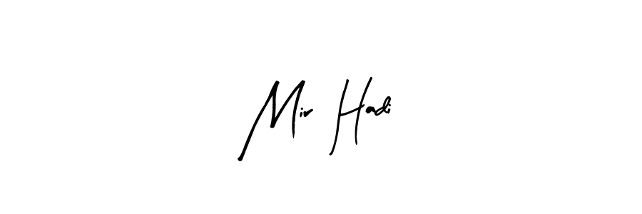 Similarly Arty Signature is the best handwritten signature design. Signature creator online .You can use it as an online autograph creator for name Mir  Hadi. Mir  Hadi signature style 8 images and pictures png