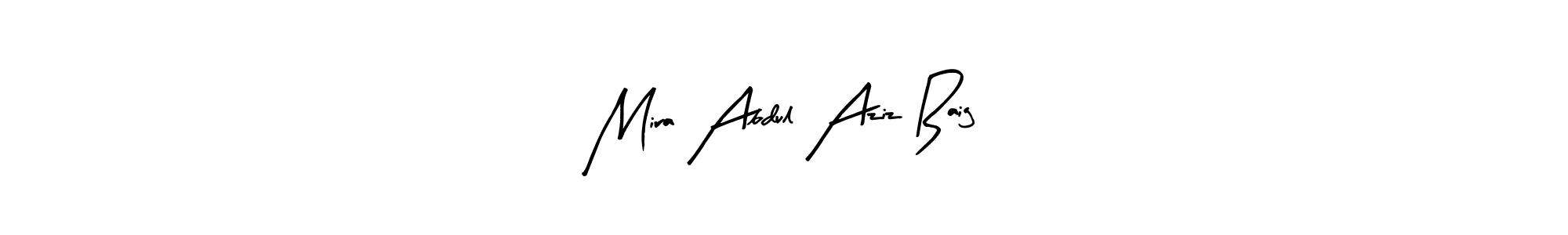 Arty Signature is a professional signature style that is perfect for those who want to add a touch of class to their signature. It is also a great choice for those who want to make their signature more unique. Get Mira Abdul Aziz Baig name to fancy signature for free. Mira Abdul Aziz Baig signature style 8 images and pictures png