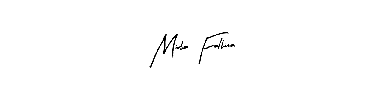 Create a beautiful signature design for name Mirha Fathima. With this signature (Arty Signature) fonts, you can make a handwritten signature for free. Mirha Fathima signature style 8 images and pictures png