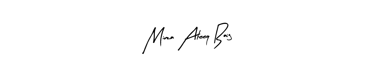 Similarly Arty Signature is the best handwritten signature design. Signature creator online .You can use it as an online autograph creator for name Mirza Ateeq Baig. Mirza Ateeq Baig signature style 8 images and pictures png