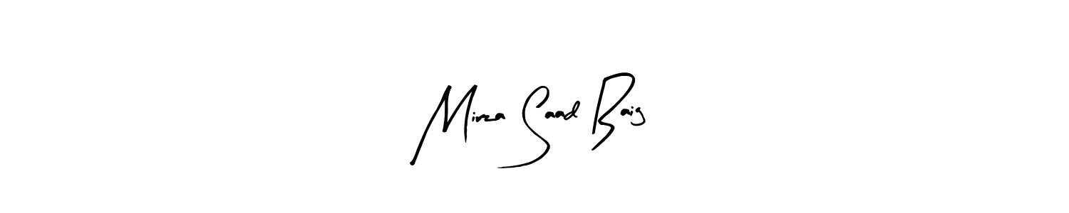 Use a signature maker to create a handwritten signature online. With this signature software, you can design (Arty Signature) your own signature for name Mirza Saad Baig. Mirza Saad Baig signature style 8 images and pictures png