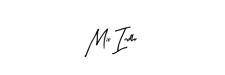 Arty Signature is a professional signature style that is perfect for those who want to add a touch of class to their signature. It is also a great choice for those who want to make their signature more unique. Get Mis Indhu name to fancy signature for free. Mis Indhu signature style 8 images and pictures png