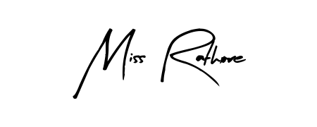 Looking for an artistic signature for Miss Rathore? The Arty Signature calligraphy style gives a sophisticated flow suitable for business cards and emails. Miss Rathore signature style 8 images and pictures png