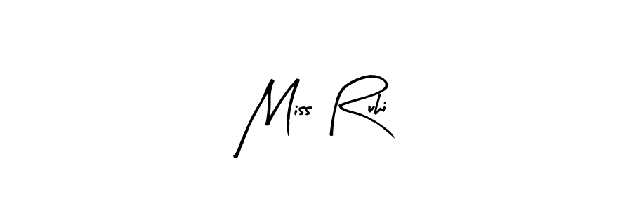 Arty Signature is a professional signature style that is perfect for those who want to add a touch of class to their signature. It is also a great choice for those who want to make their signature more unique. Get Miss Ruhi name to fancy signature for free. Miss Ruhi signature style 8 images and pictures png