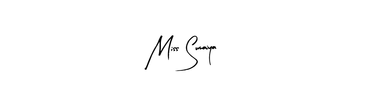 The best way (Arty Signature) to make a short signature is to pick only two or three words in your name. The name Miss Sumaiya include a total of six letters. For converting this name. Miss Sumaiya signature style 8 images and pictures png