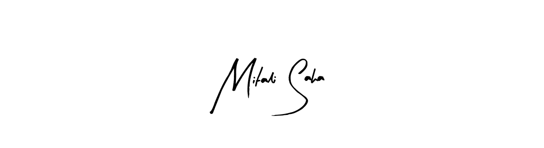 The best way (Arty Signature) to make a short signature is to pick only two or three words in your name. The name Mitali Saha include a total of six letters. For converting this name. Mitali Saha signature style 8 images and pictures png