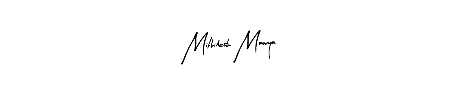 Design your own signature with our free online signature maker. With this signature software, you can create a handwritten (Arty Signature) signature for name Mithilesh Maurya. Mithilesh Maurya signature style 8 images and pictures png