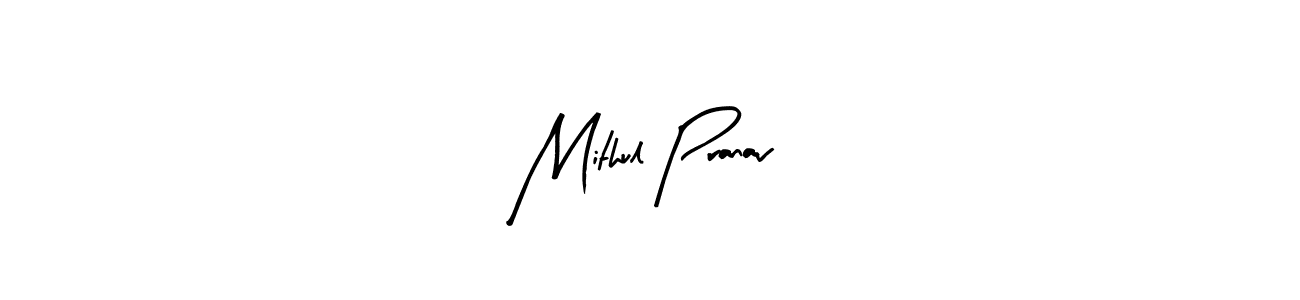 if you are searching for the best signature style for your name Mithul Pranav. so please give up your signature search. here we have designed multiple signature styles  using Arty Signature. Mithul Pranav signature style 8 images and pictures png