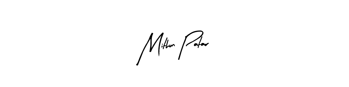 Arty Signature is a professional signature style that is perfect for those who want to add a touch of class to their signature. It is also a great choice for those who want to make their signature more unique. Get Mithun Patar name to fancy signature for free. Mithun Patar signature style 8 images and pictures png