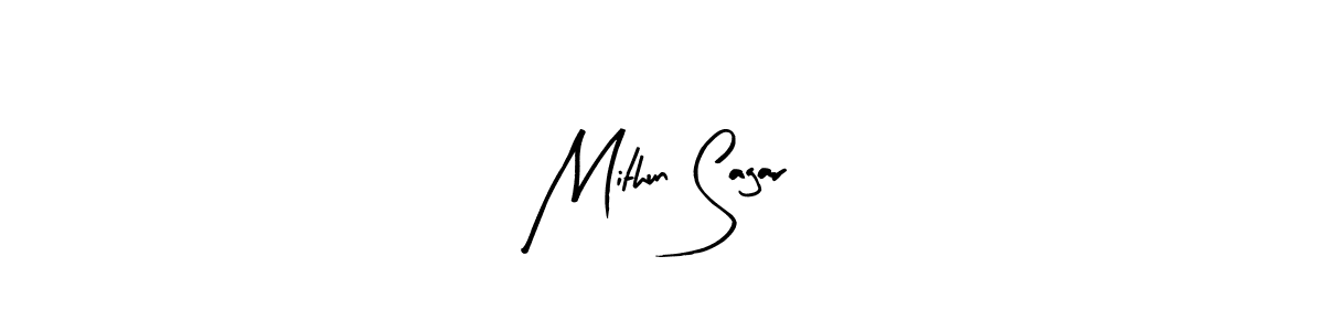 Design your own signature with our free online signature maker. With this signature software, you can create a handwritten (Arty Signature) signature for name Mithun Sagar. Mithun Sagar signature style 8 images and pictures png